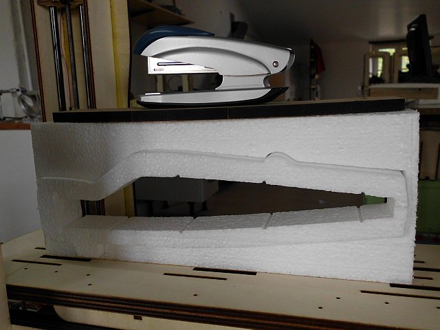 Découpe vue de côté de la partie centrale du fuselage.